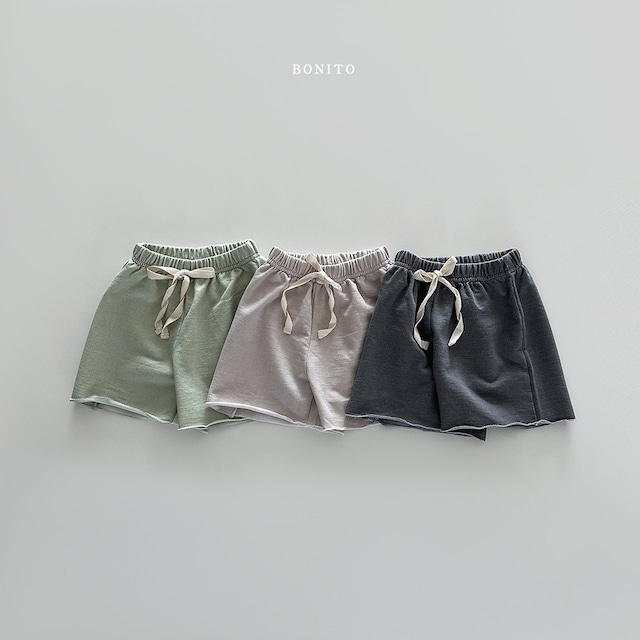 【即納】BONITO pigment cutting pants 24su (韓国子供服スウェットハーフパンツ)