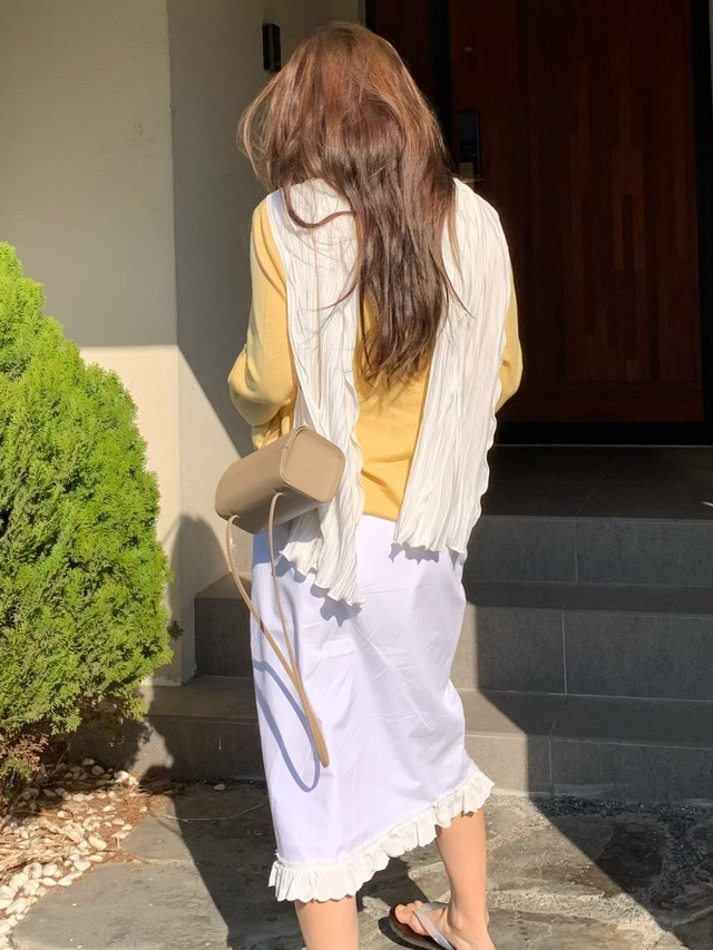 (予約) HAUS / Billy silk deep V neck knit 3color