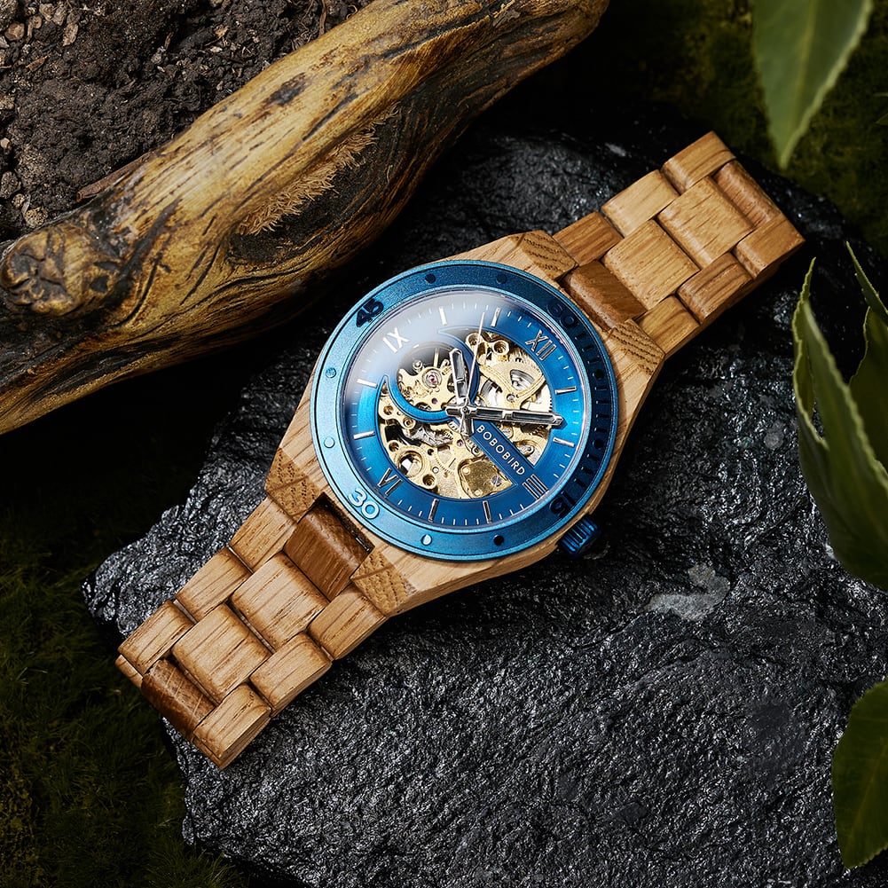 Wooden Hollow Automatic Mechanical Watch【BJ0546】 | BOBO BIRD JAPAN's