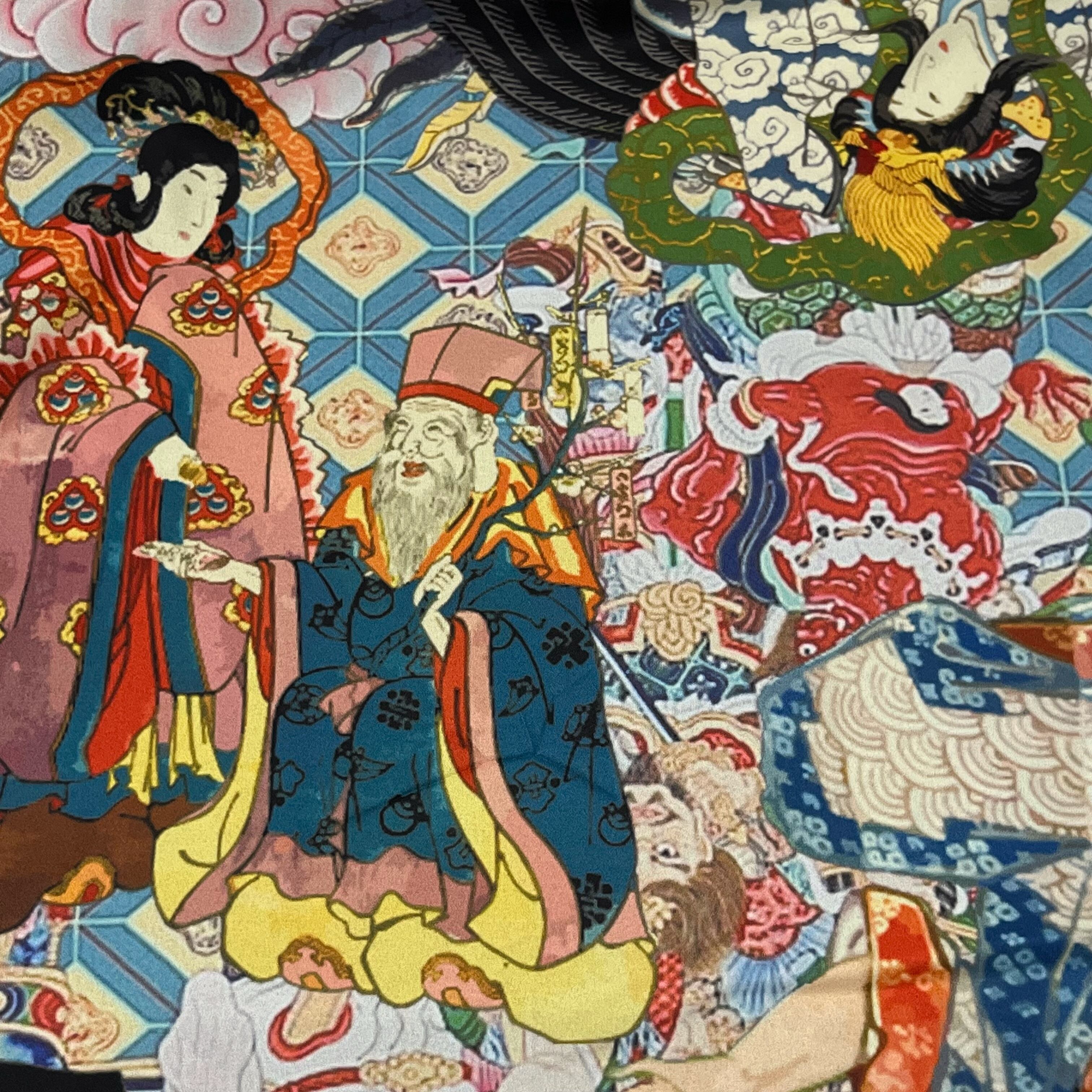 新品】カヤ 『浮世絵神仏コラージュ』男女兼用リバーシブル羽織