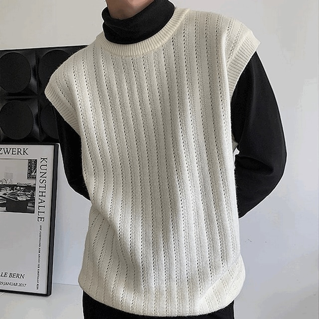 casual knit vest（カジュアルニットベスト）-b1251