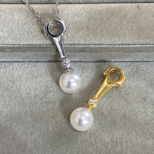 【JEREV×壱岐真珠】コンロッド×パール ペンダントネックレス 7.5-8.0mm シルバーSV 在庫分