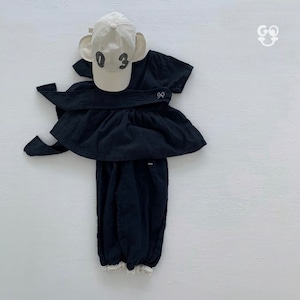 【Go.u】バックリボンカットソー 80〜120cm ネイビー 240518