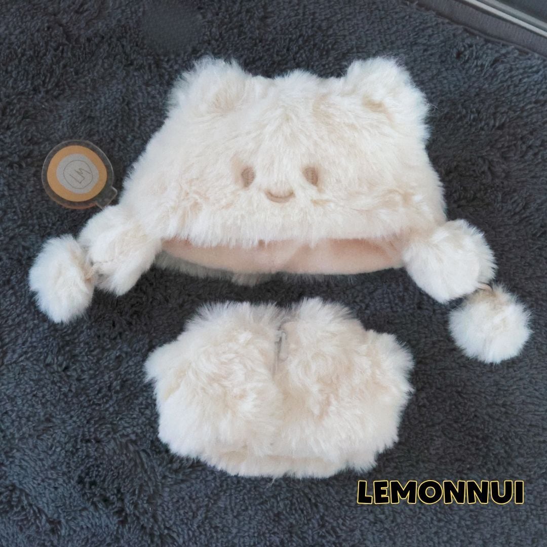 10cm 着せ替え ぬいぐるみ服 帽子 ジャケット もこもこ 推しぬい 綿