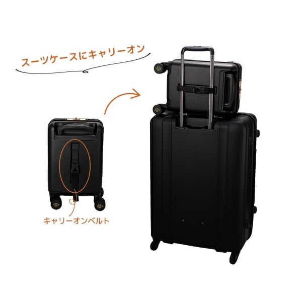 スヌーピー プチキャリー スーツケース 12L ジッパータイプ ブラック