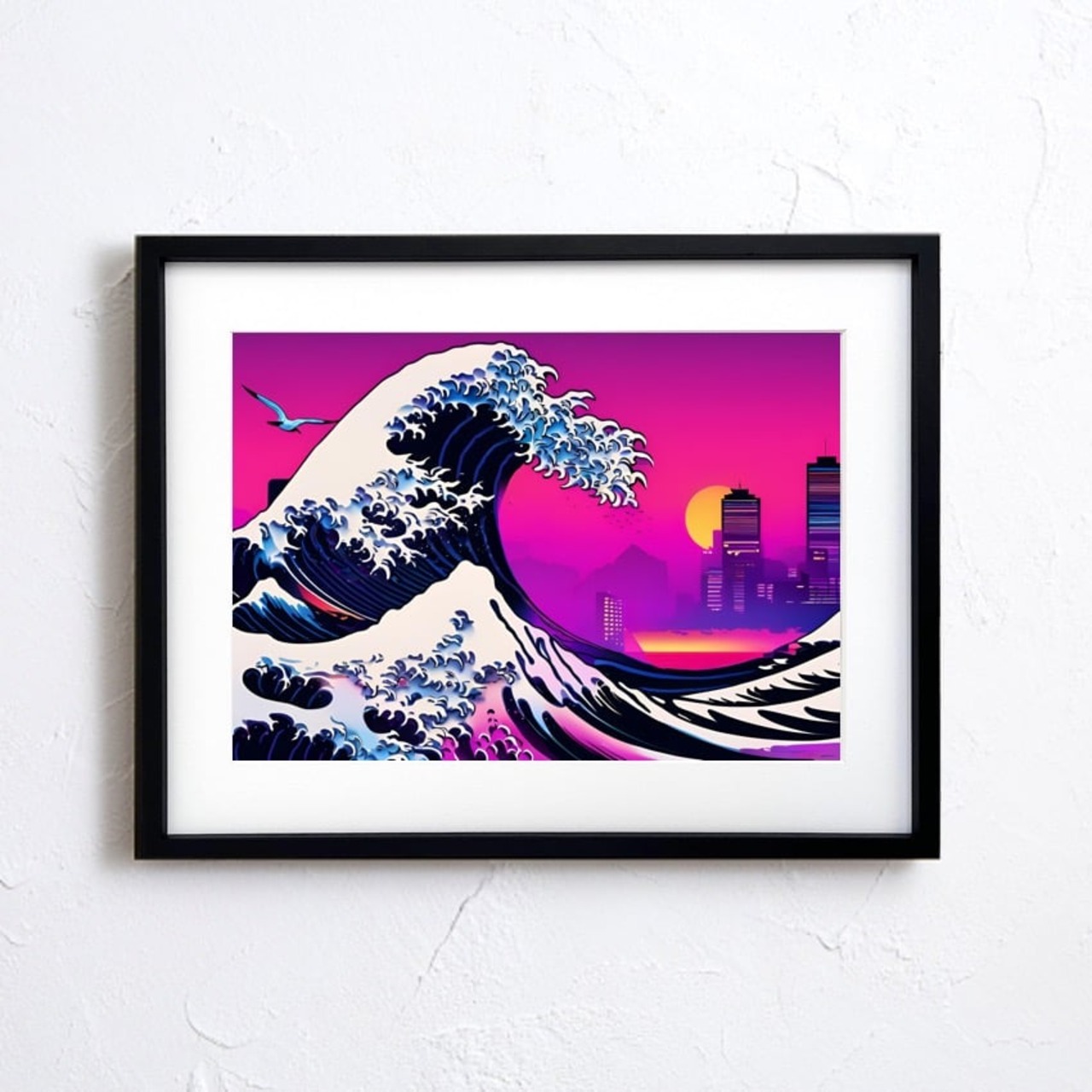 The Great Wave Urban｜和モダン浮世絵ポスター｜都会の海を描くインパクトあるインテリアアートA4ポスター
