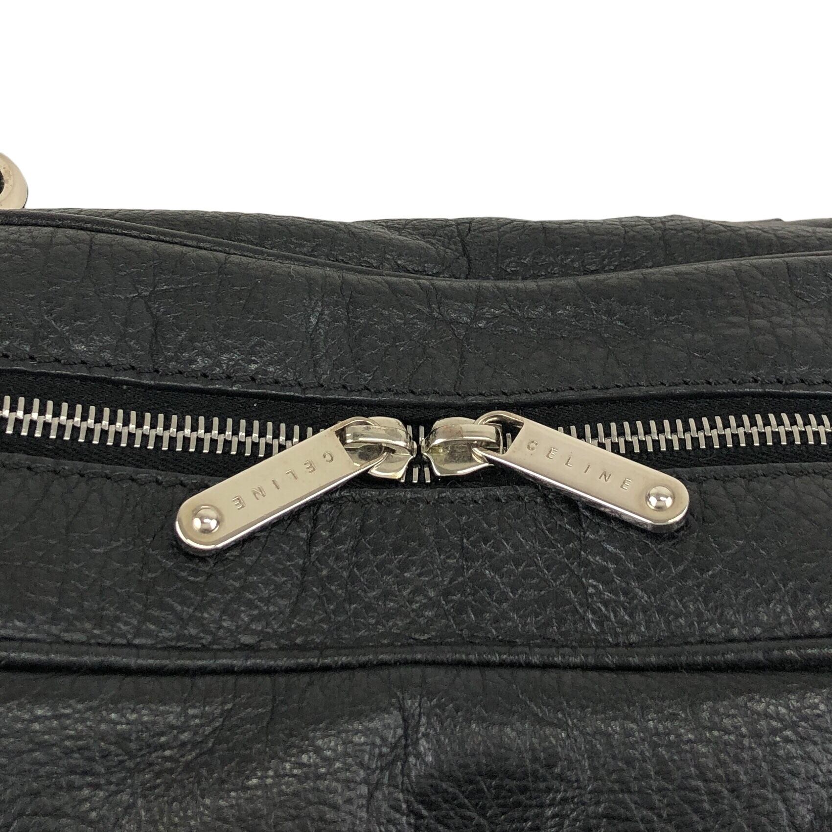 CELINE セリーヌ ハンドバッグ ブラック ブラゾン型押し レザー ミニ