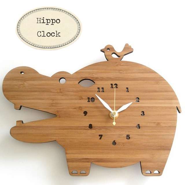 Decoylab ハンドメイド♪ カバ Hippo 壁掛け時計