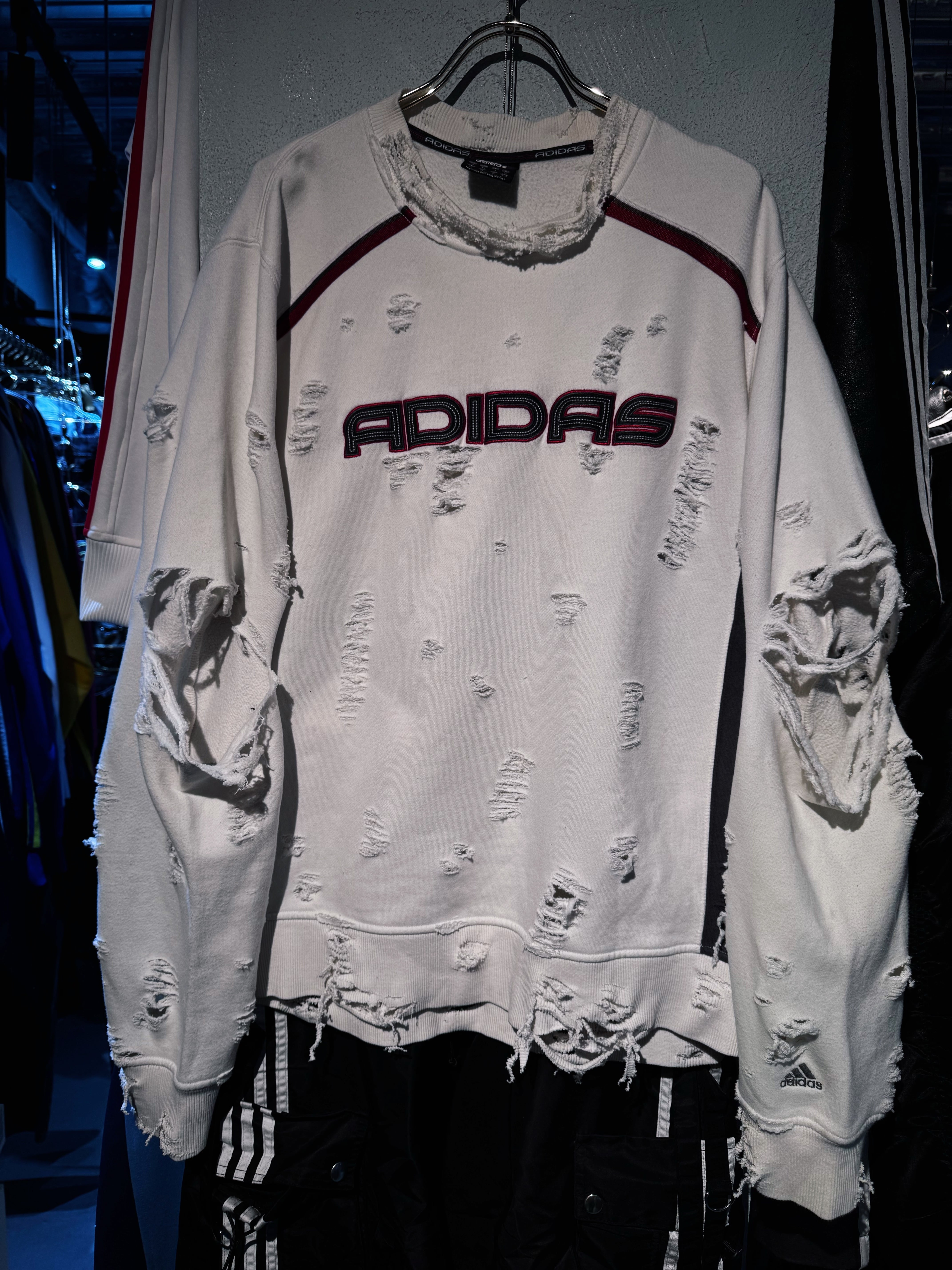 "ADIDAS"brand logo embroidery design boro pullover sweat