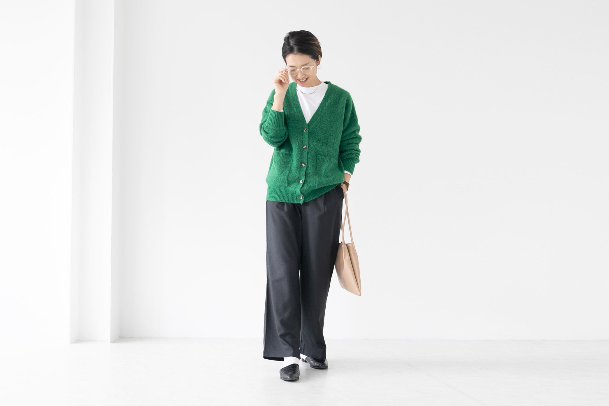 LANATEC SAXONY STRETCH - RELAX WIDE PANTS：ラナテックサキソニー