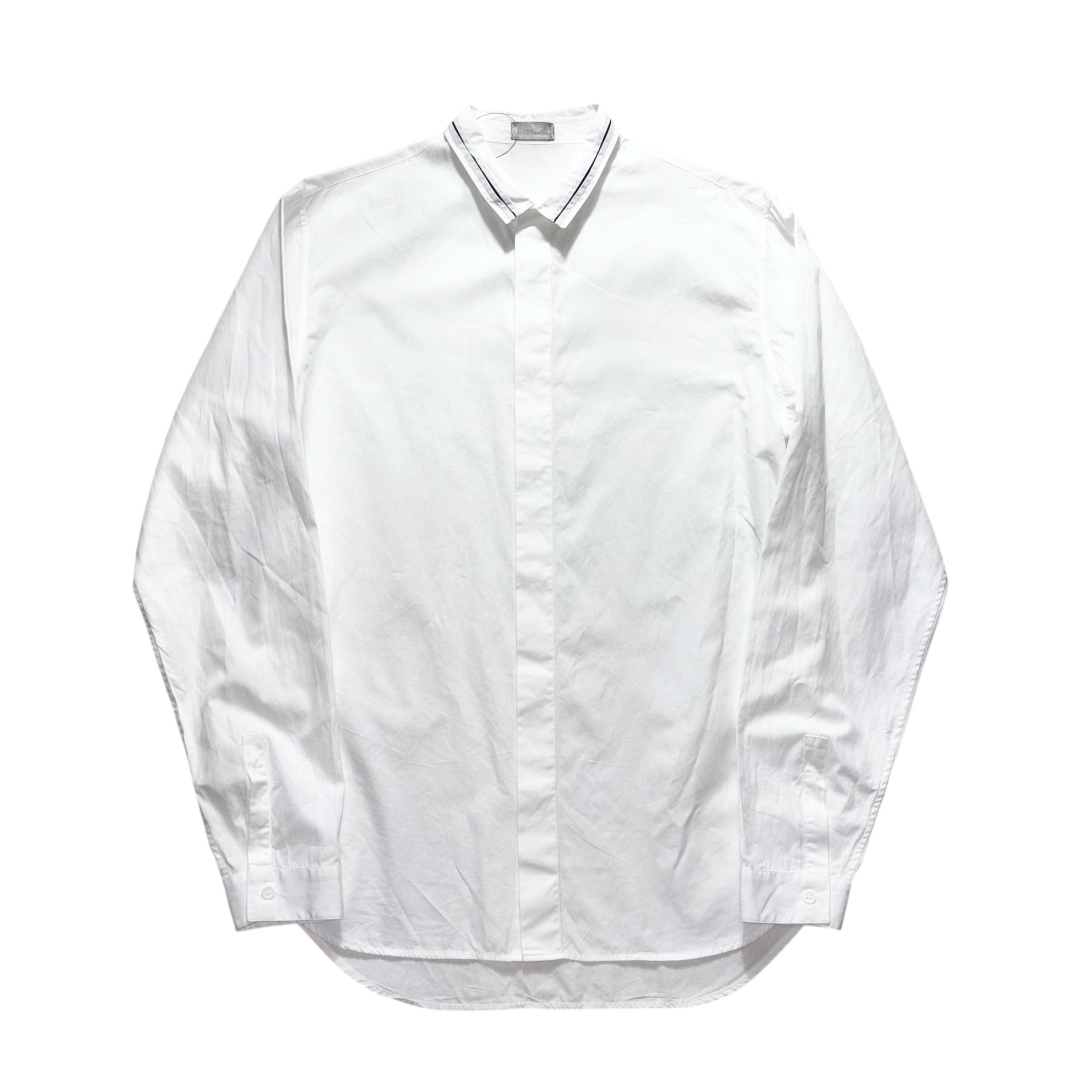 DIOR HOMME pleated collar white shirt | NOIR ONLINE