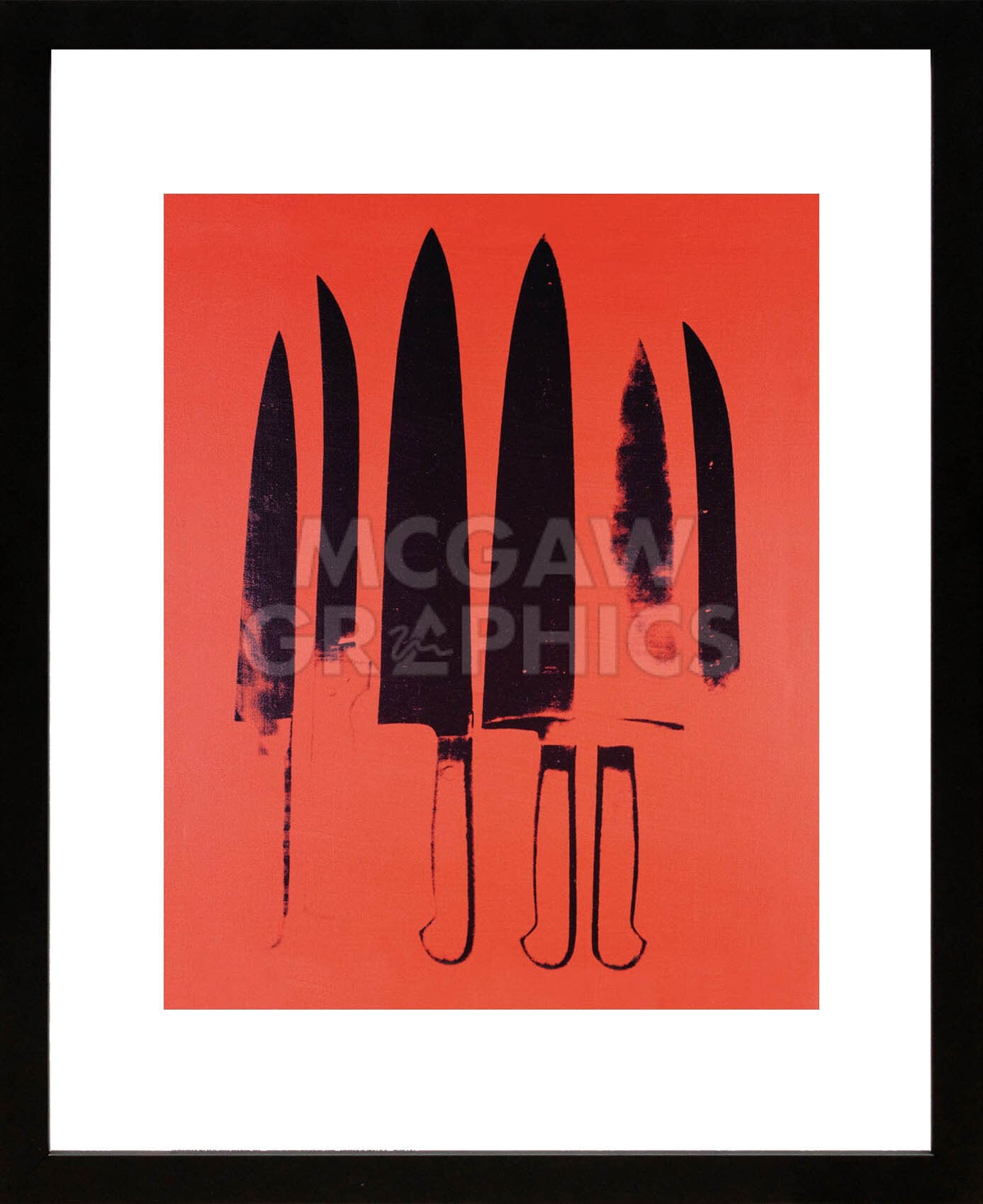 アンディ ウォーホル「ナイフ,c.1981-82(レッド) Knives, c.1981-82」展示用フック付ポスター ポップアート 絵画