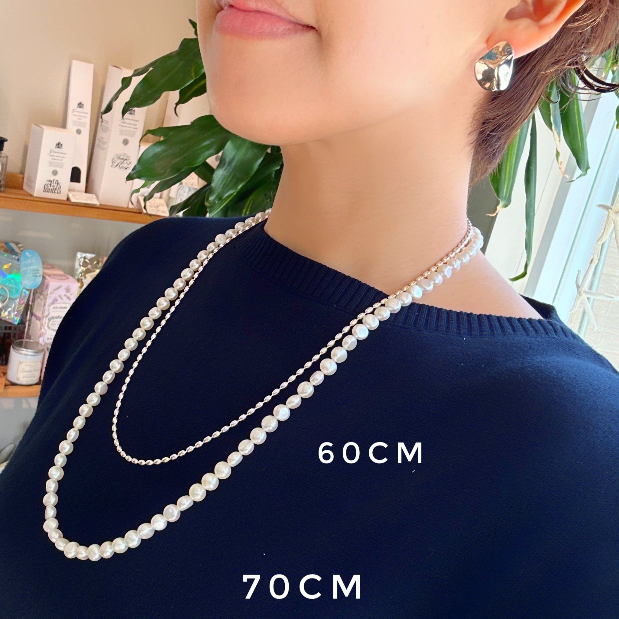Lagoon Original 70cm ボタン型 バロックパール ロング Lagoon Original 70cm ボタン型 バロックパール ロング