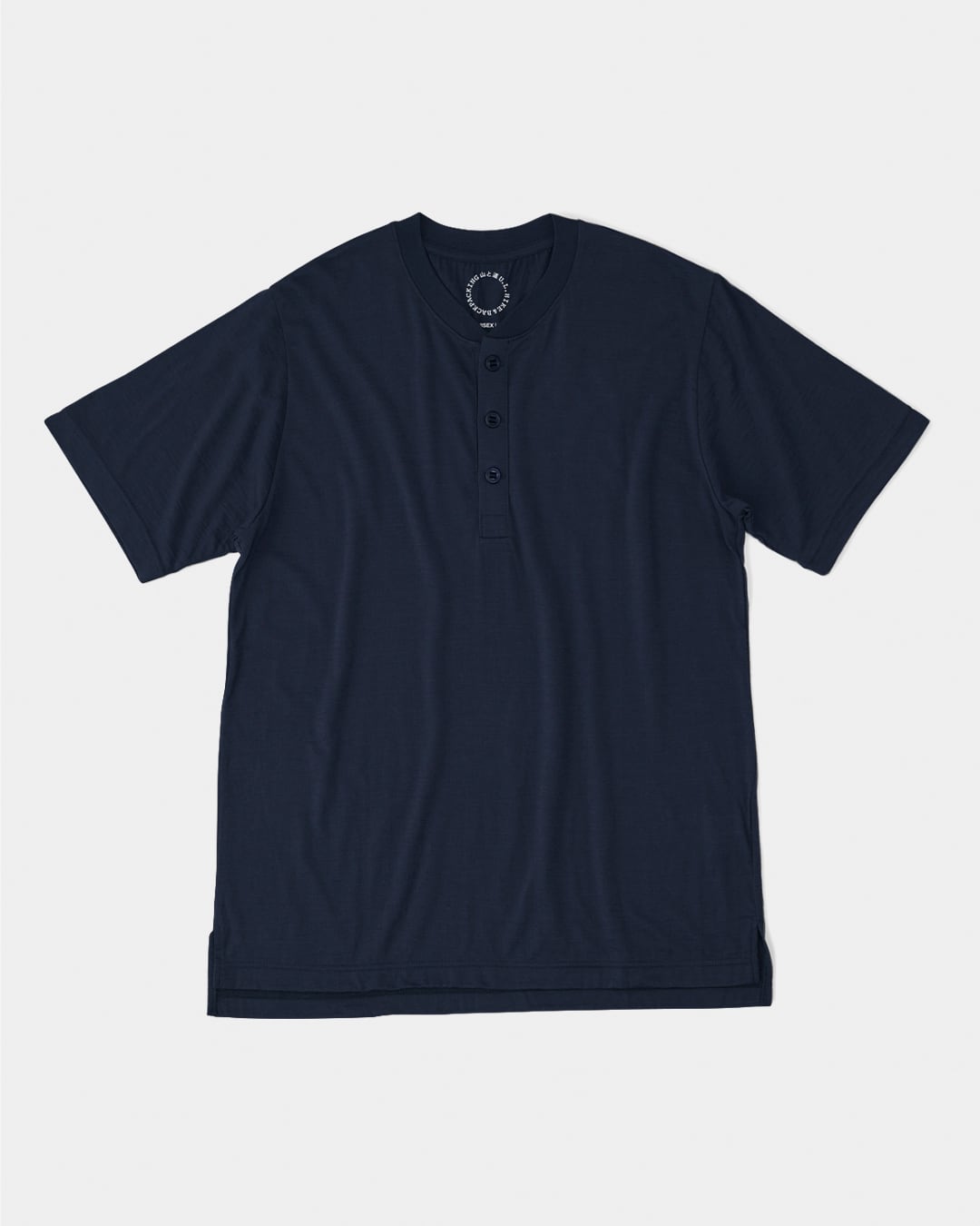 山と道 ／ 100% Light Merino Henley - Unisex #Navy | ELK