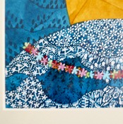 細川理衣　ガラスペン画 「花ブランコの娘」［2104200000285］