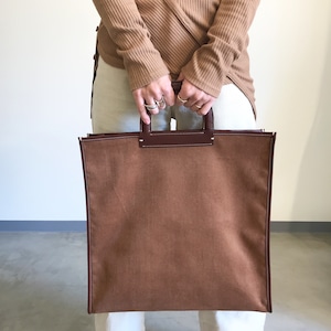 [ Odour ] Corduroy TOTE BAG HEMICYCLE / BROWN