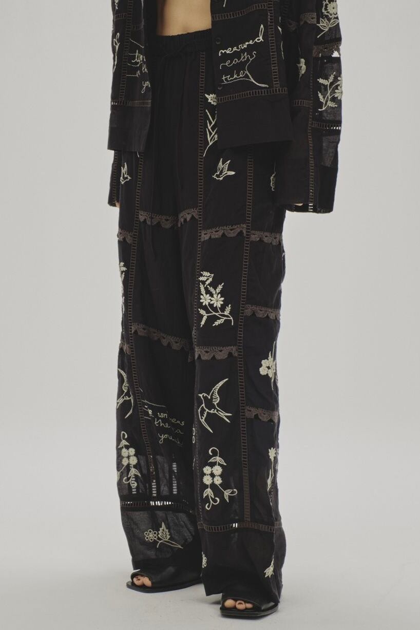 TODAYFUL Embroidery Patchwork Trousers エンブロイダリーパッチ 