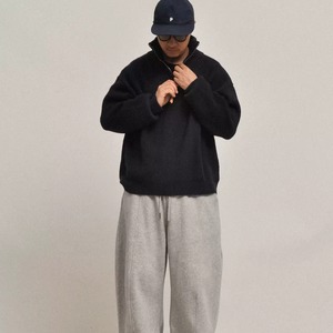 ハーフジップ リブスタンドニット A2006