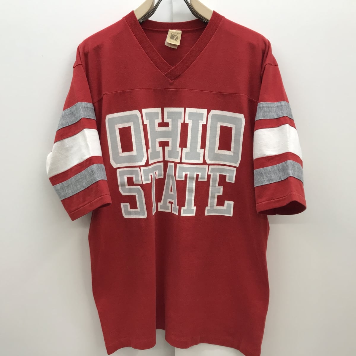 LOGO7 70年代 USA製 OHIO STATE カレッジプリント Vネック ...