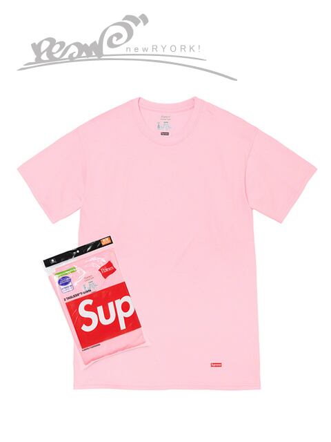 Supreme シュプリーム HANES TAGLESS TEES 2PACK FW21A60 M L メンズ Tシャツ ピンク  シュプリームヘインズタグレスTシャツ2枚セット se903r