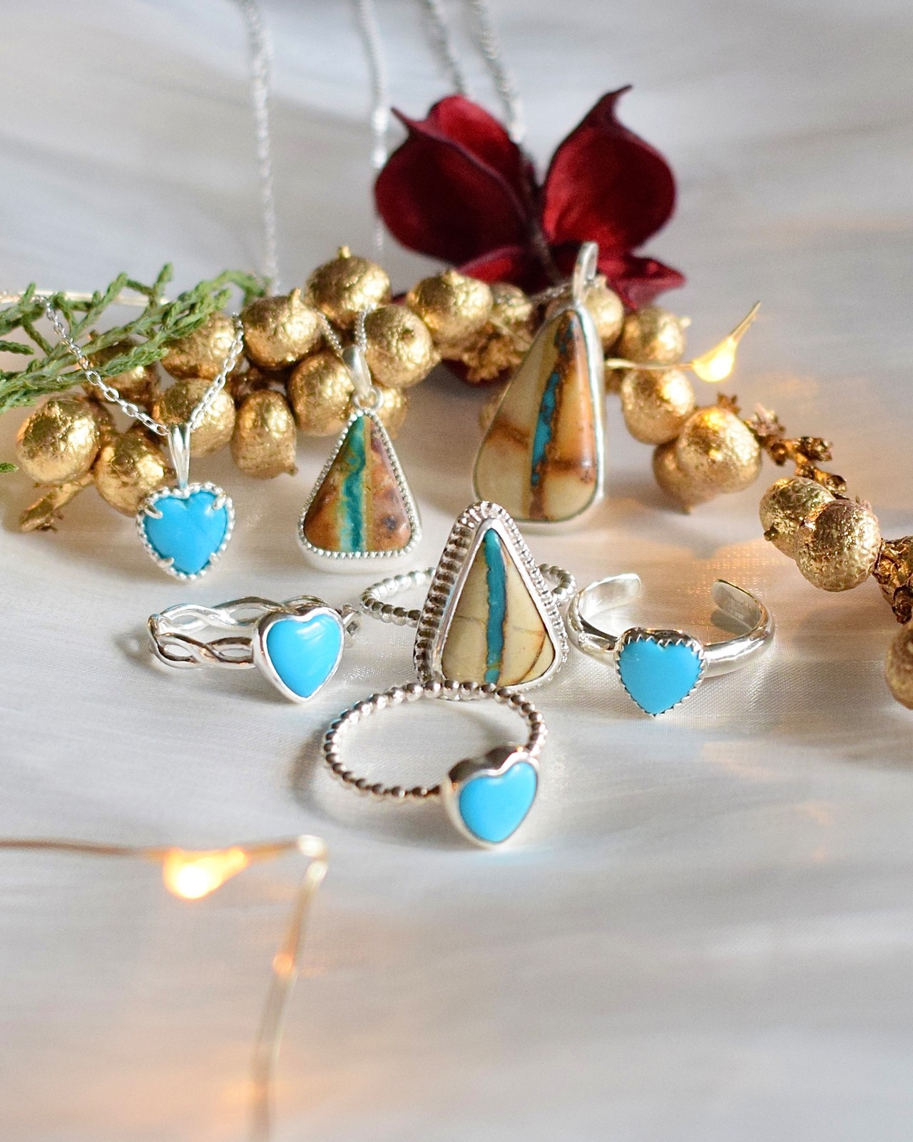 Sleeping Beauty  heart turquoise ring 《silver925》【受注製作】