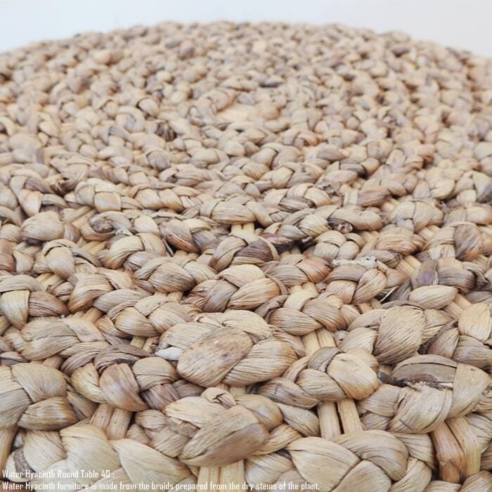 ウォーターヒヤシンス ラウンドテーブル40 ガラストップ サイド