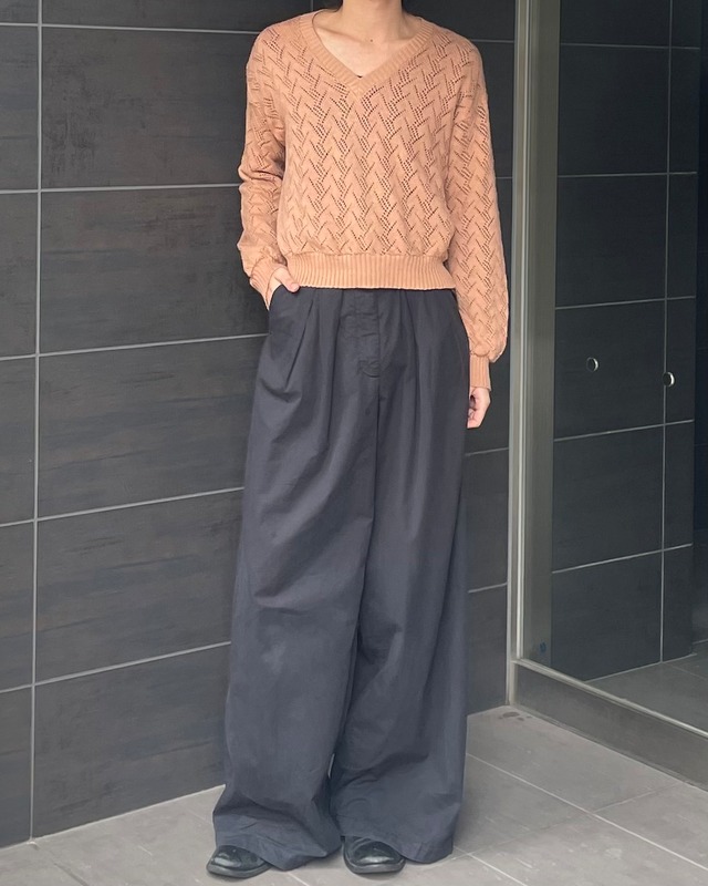 sheer v neck knit