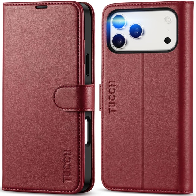 TUCCH iphone 18 Pro Max/17 Pro Max 対応 ケース 手帳型 2026年発売 6.9インチ ダークレッド