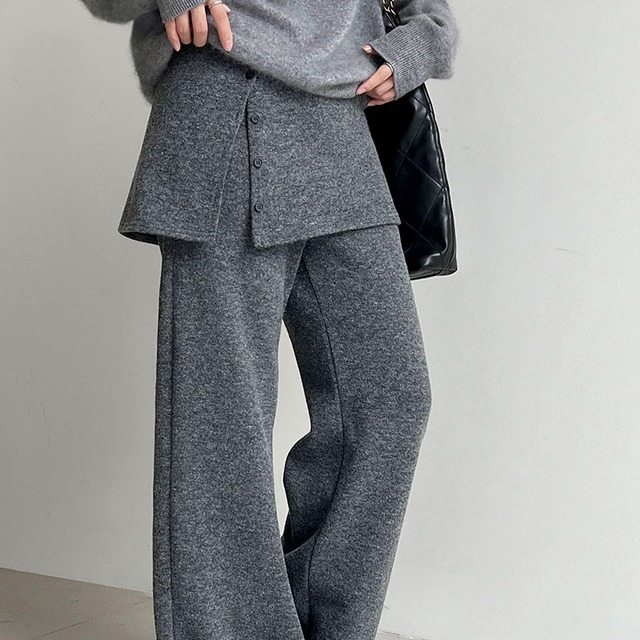 Layered Button Design Pants　2litr05883