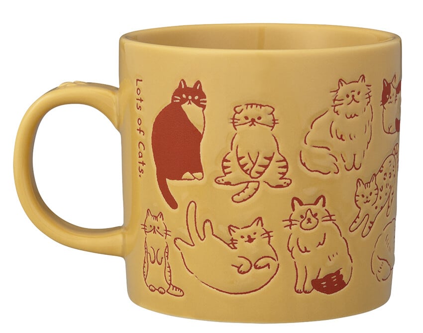 マグカップ｜ネコまみれマグ｜猫雑貨 猫モチーフ 猫柄 猫グッズ おうち時間 黒猫 プレゼント プチギフト 贈り物