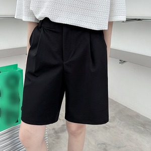 HIGH WAIST BLACK WIDE SHORTS 1color M-6838