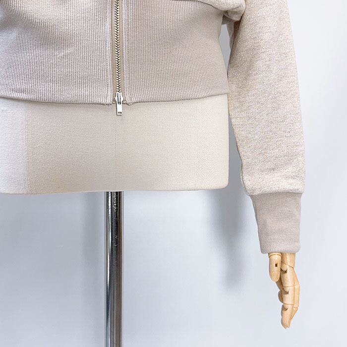 SALE]LAGUNAMOON ラグナムーン ウエストZIPラメスウェットプルオーバー