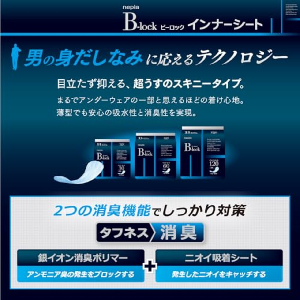 ネピア B-lock インナーシート30 20枚(目安吸収量:30ml)