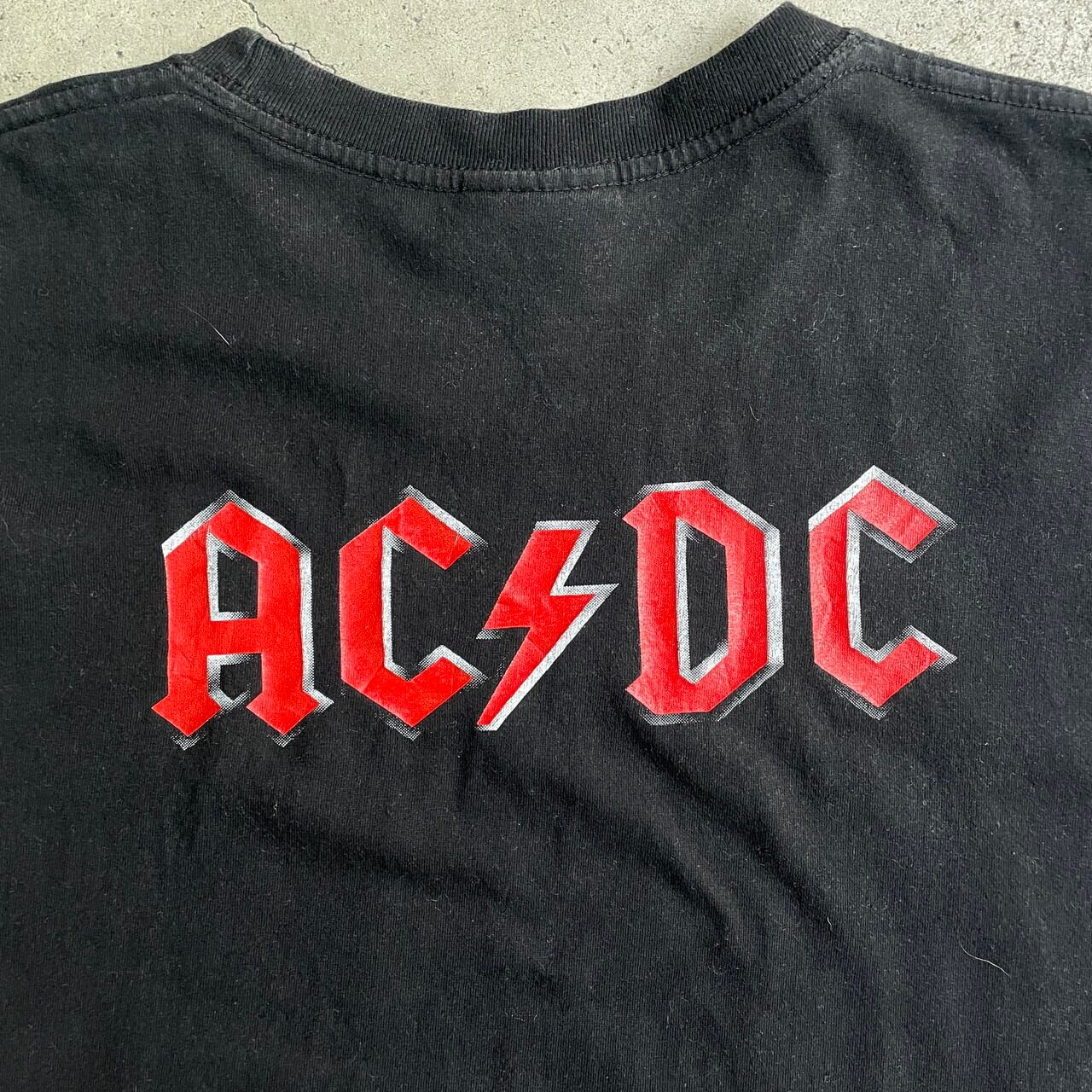 AC/DC 両面プリント バンドTシャツ メンズL 古着 バックプリント 黒