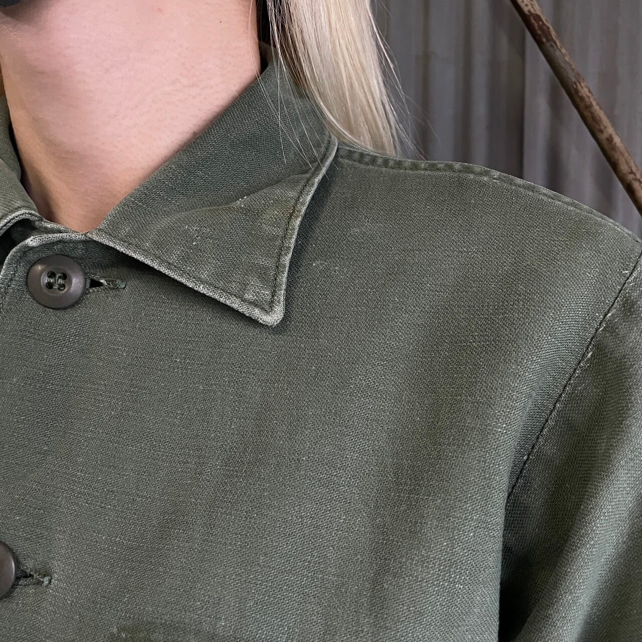 70年納品 70年代 U.S.ARMY 米軍実品 OG107 ユーティリティシャツ 14 1