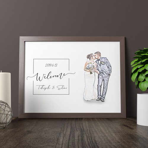 スケッチ風ウェルカムボードH