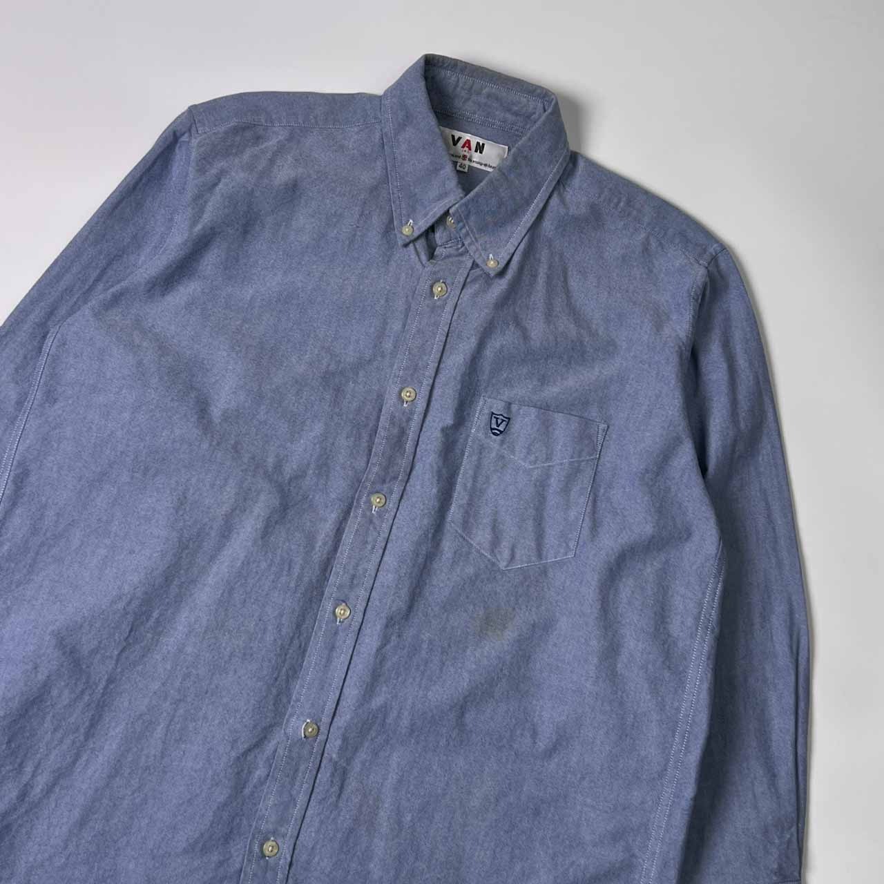 VAN JAC ヴァンヂャケット オックスフォード BD ボタンダウン 長袖シャツ 40/ブルー メンズ