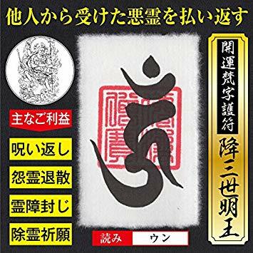 呪い返し】開運梵字護符「降三世明王」お守り 他人から受けた 呪い返し】開運梵字護符「降三世明王」お守り 他人から受けた