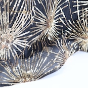 パーティドレス ワンピース ドレス ブラック系 ゴールド系 黒 金 スパンコール 演奏会 発表会 パーティ カラオケ スパンコールデザイン エレガント ステージ衣装 フォーマルイベント