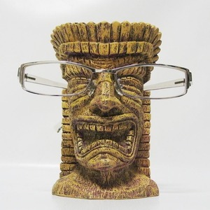 メガネスタンド　HAWAIIAN TIKI　ウッディ Glass Stand Tiki Woodie　ティキのメガネ置き