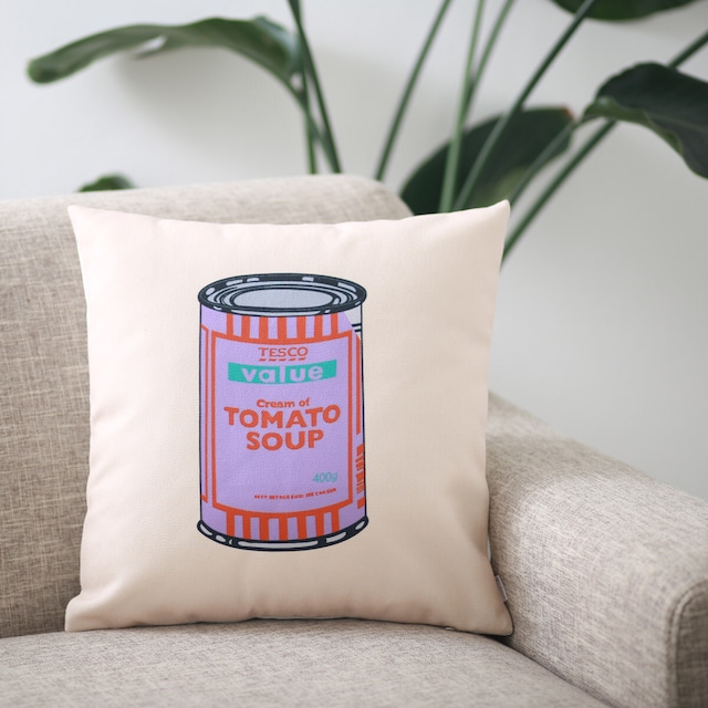 バンクシー Banksy クッションカバー Tomato Soup Purple 