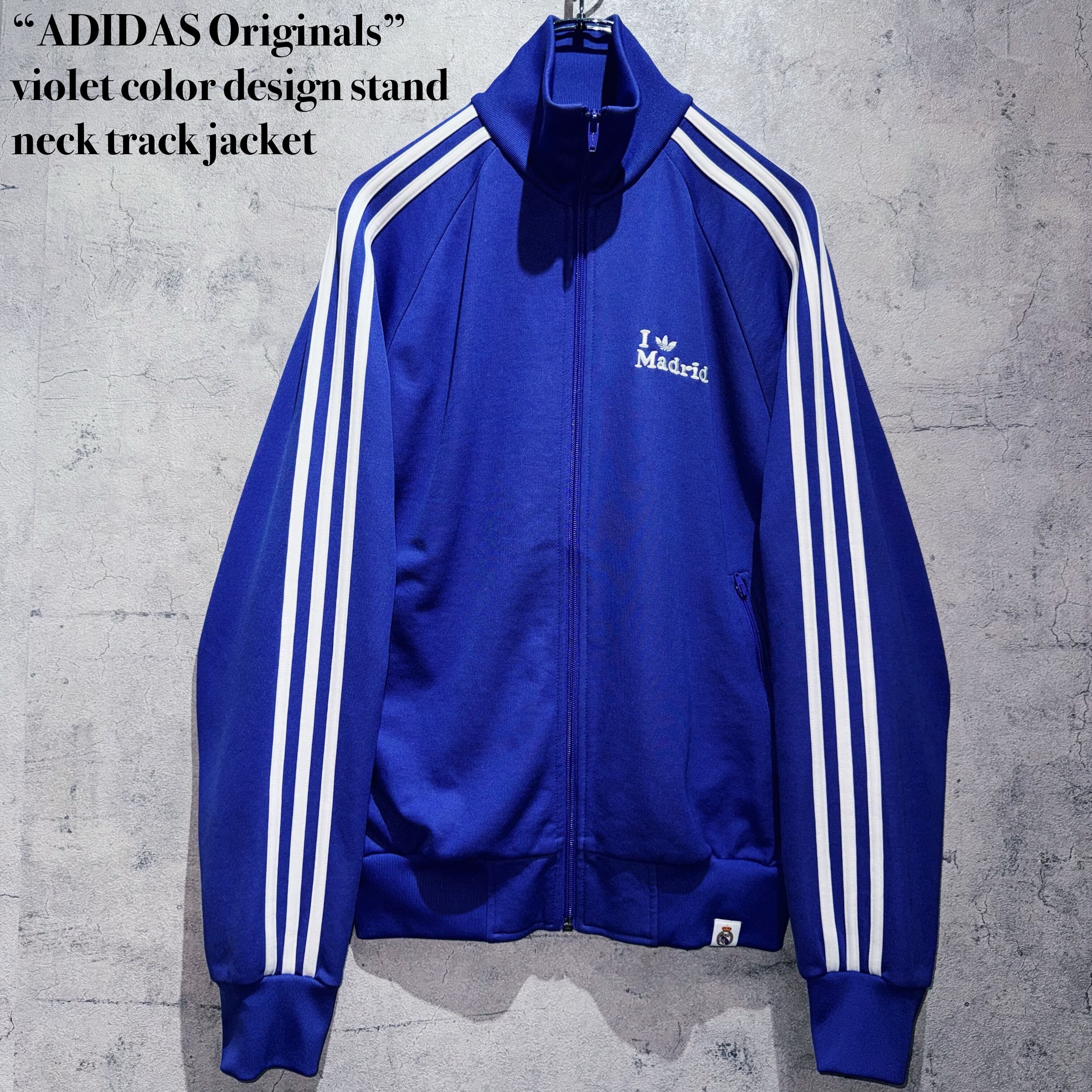 “ADIDAS Originals”violet color design stand neck track jacket