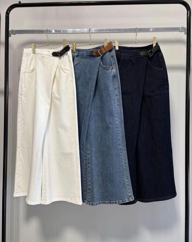 [予約販売] MARGAUX VINTAGE マルゴーヴィンテージ　バックルデニムパンツ　PT-27015 (1/中〜末入荷予定)