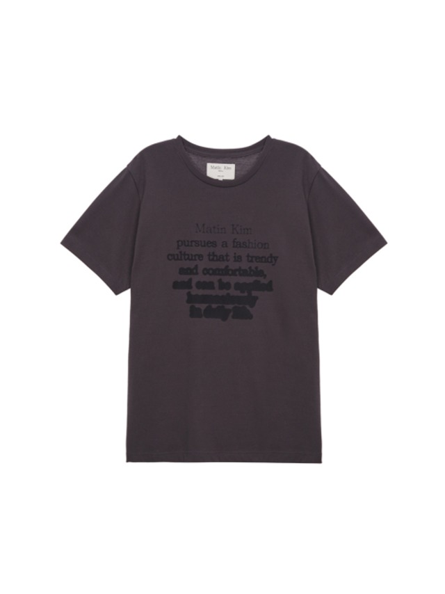 [MATIN KIM] INK LETTERING TOP IN CHARCOAL