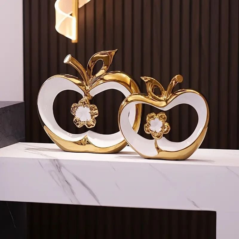 セラミックの置物 リンゴ型 ゴールド パーティ お祝い 贈り物 モダン