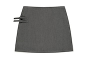 DOUBLE BELTED SKIRT_CHARCOAL