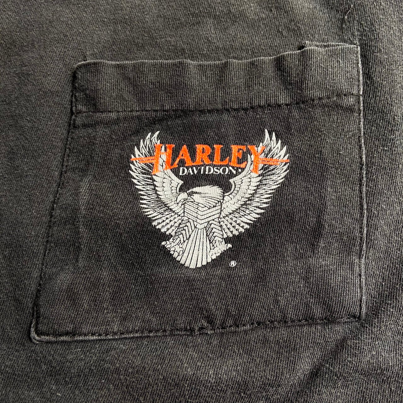 80〜90年代 USA製 Harley-Davidson ハーレーダビッドソン 胸ロゴ 両面