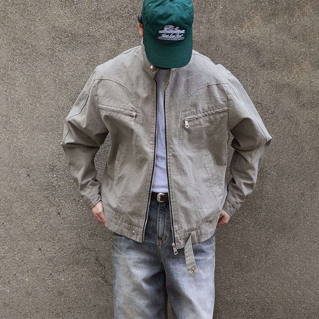 JIAOLANDIスタンドカラーシンプルデザインジャケット