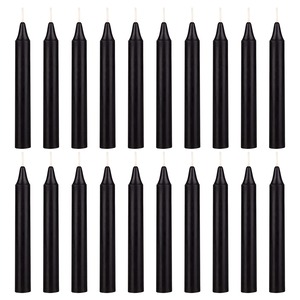 【数量限り】Mega Candles - Unscented 10cm Mini Chime Ritual Spell Taper Candle - Black Set of 20