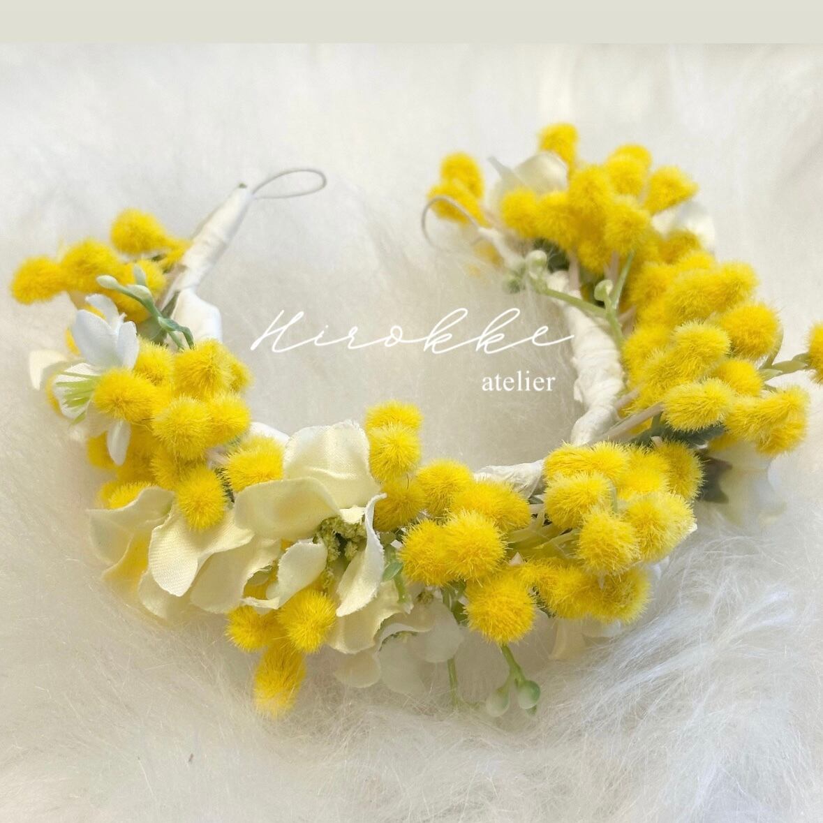 抽選販売 】今季ラスト 16㎝ Happy Mimosa 2026 Flower crown わん